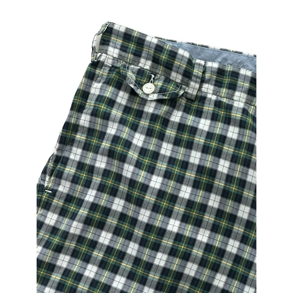 Polo Ralph Lauren Mens Shorts Plaid Navy Green White Slim GI Fit Size 38‎ (40)